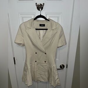 Cream blazer short sleeve dress